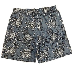 EUC Men's Ashworth Blue Pineapple Swim Trunks Shorts Size XL